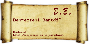 Debreczeni Bartó névjegykártya